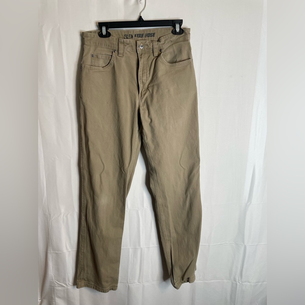 Duluth Trading Co. Men’s Tan Pants  Relaxed Fit  34x30 Flex Fire Hose 5968